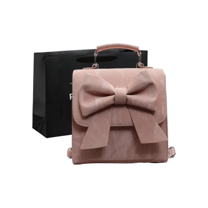 PINK·LAND PU Backpack Women's Ecru/Black/Pink/Silver-14