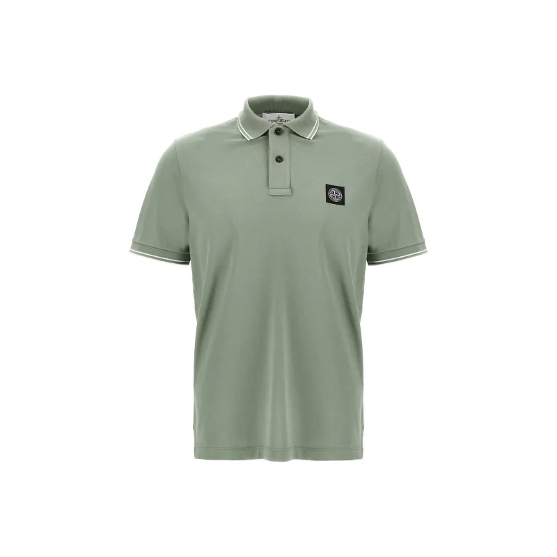 STONE ISLAND Logo Patch Short Sleeved Polo Shirt-0