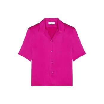 SAINT LAURENT Shark Collar Shirt 'Fuchsia'