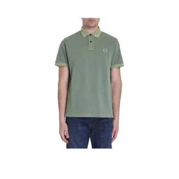 STONE ISLAND Compass Patch Buttoned Polo Shirt