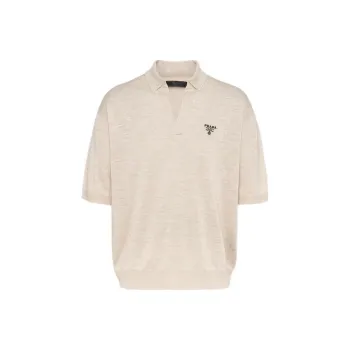 PRADA FW22 Polo Shirt Men's Ivory White