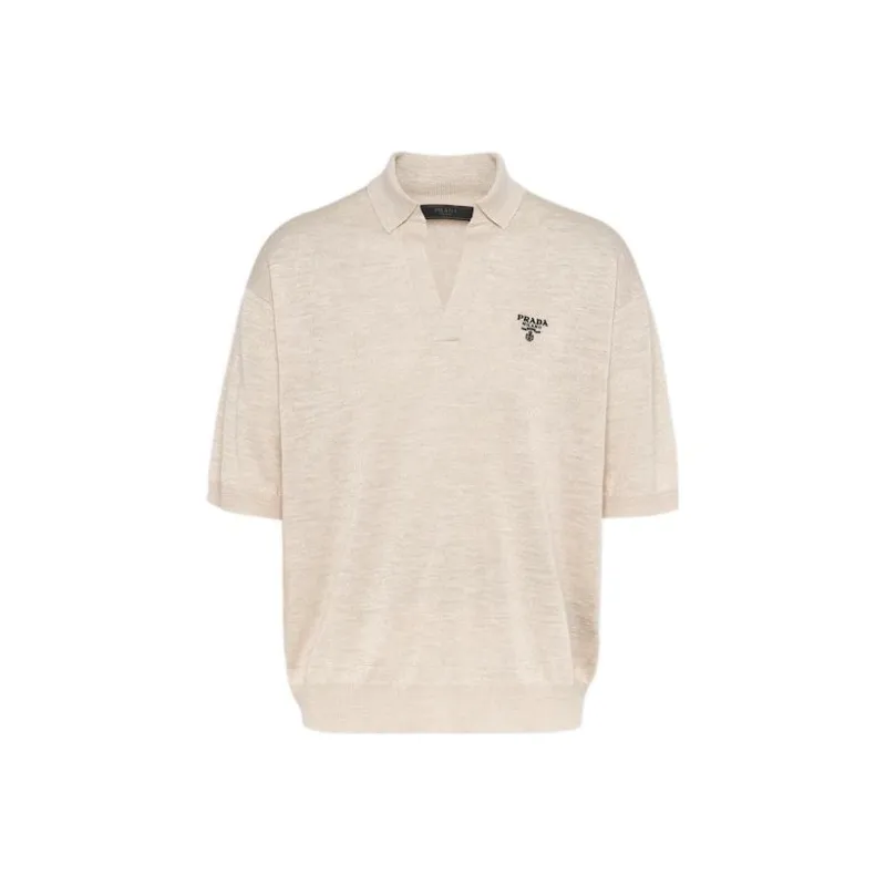 PRADA FW22 Polo Shirt Men's Ivory White-0