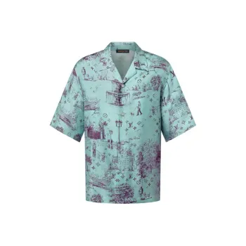 LOUIS VUITTON Printed Short Sleeved Silk Shirt