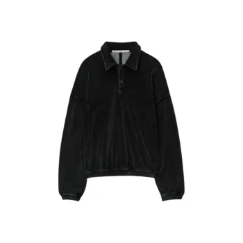 Alexander Wang Logo embossed Polo collar Sweatshirt