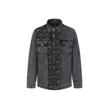 DAVID NAMAN Shirt Coat Unisex Denim Gray