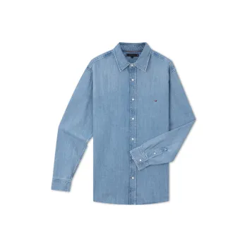 Tommy Hilfiger Logo-embroidered Denim Shirt