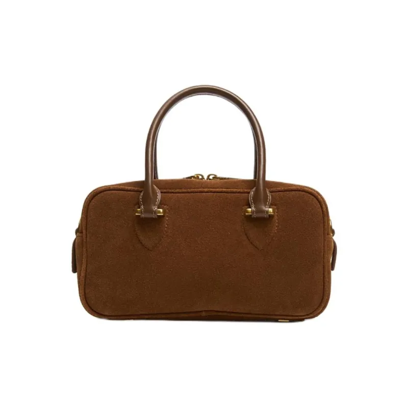 Staccato Cow Leather Small Square Bag, One Shoulder Handbag Medium Size Women's Dark Brown-3