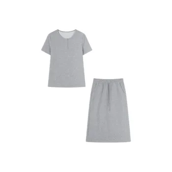 Mo Han Yi Mei Skirt Set Women's Light Heather Gray