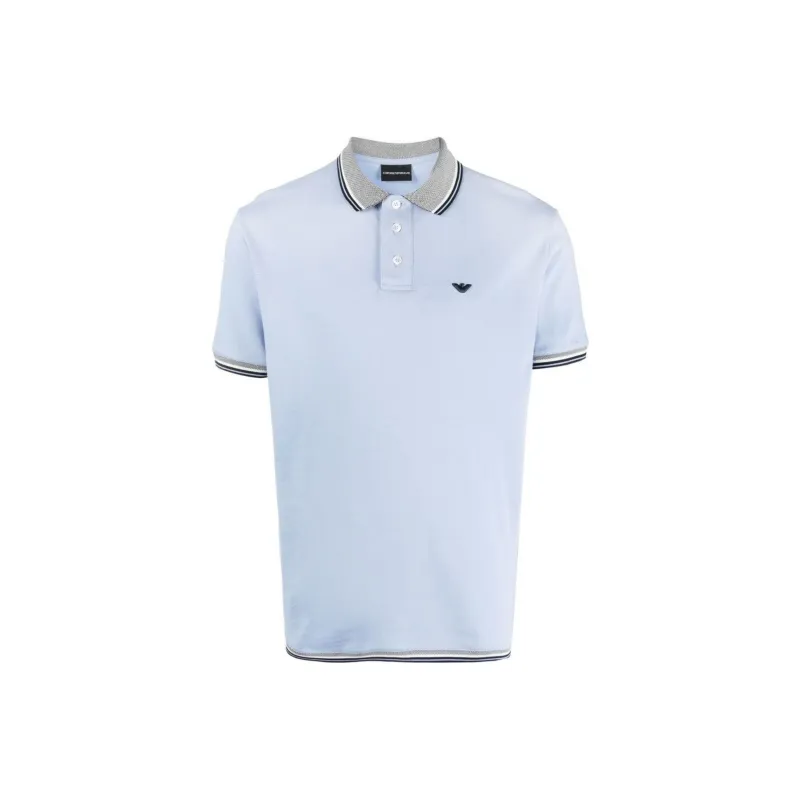 EMPORIO ARMANI SS23 Polo Shirt Men's Sky Blue-0