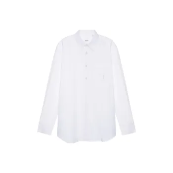 Burberry FW22 Men Embroidery Point Collar Long Sleeve Shirt White