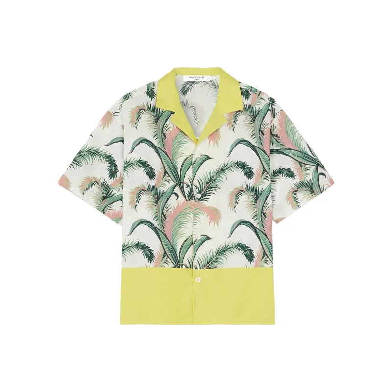Maison Kitsuné Maison Kitsune Palm Frond Print Bowling Shirt-0