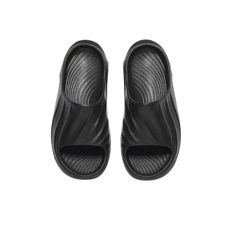 Anta Slip Resistant Abrasion Resistant Massage Slide Slippers Men's Basic Black-2