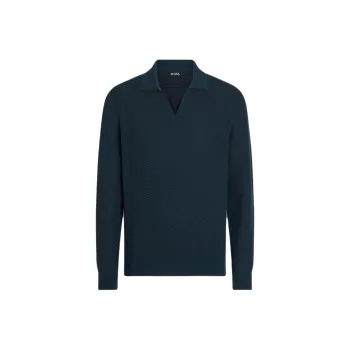 Ermenegildo Zegna Long Sleeved Knitted Polo Shirt