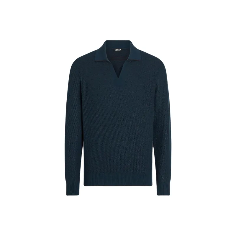 Ermenegildo Zegna Long Sleeved Knitted Polo Shirt-0