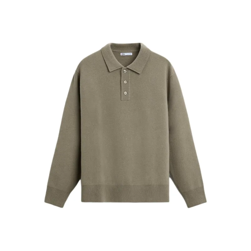 ZARA Polo Shirt Men's Sage Green-0