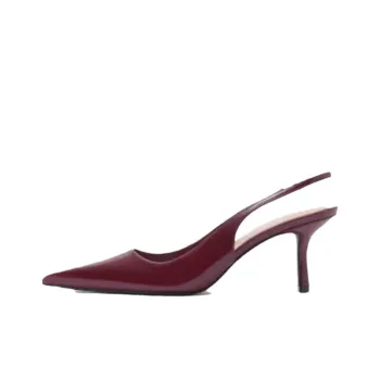 MANGO Slim Heel High Heels 5cm Women's Red Brown