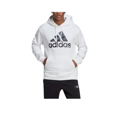 Adidas Essentials Camo Print Hoodie Sweatshirt Men's White