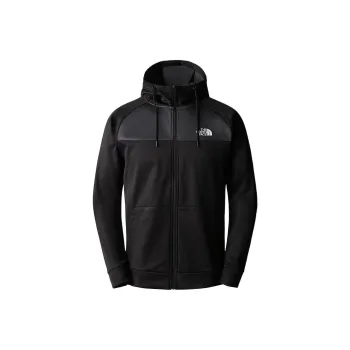 THE NORTH FACE REAXION FLEECE FULL ZIP HOODIE Sweatshirt Men's Black/Asphalt Gray