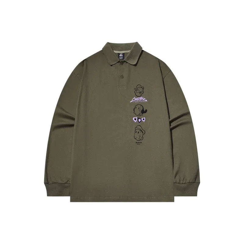 BEASTER Polo Shirts Unisex Army Green-0