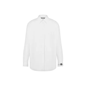 MOSCHINO Wristwatch Printed Poplin Shirt