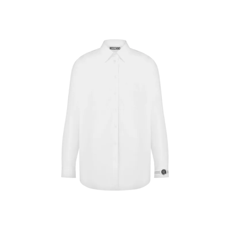 MOSCHINO Wristwatch Printed Poplin Shirt-0
