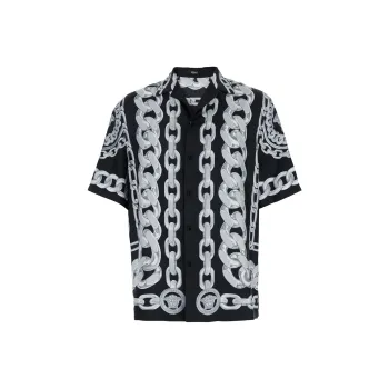 VERSACE Chain Link Printed Short Sleeved Shirt