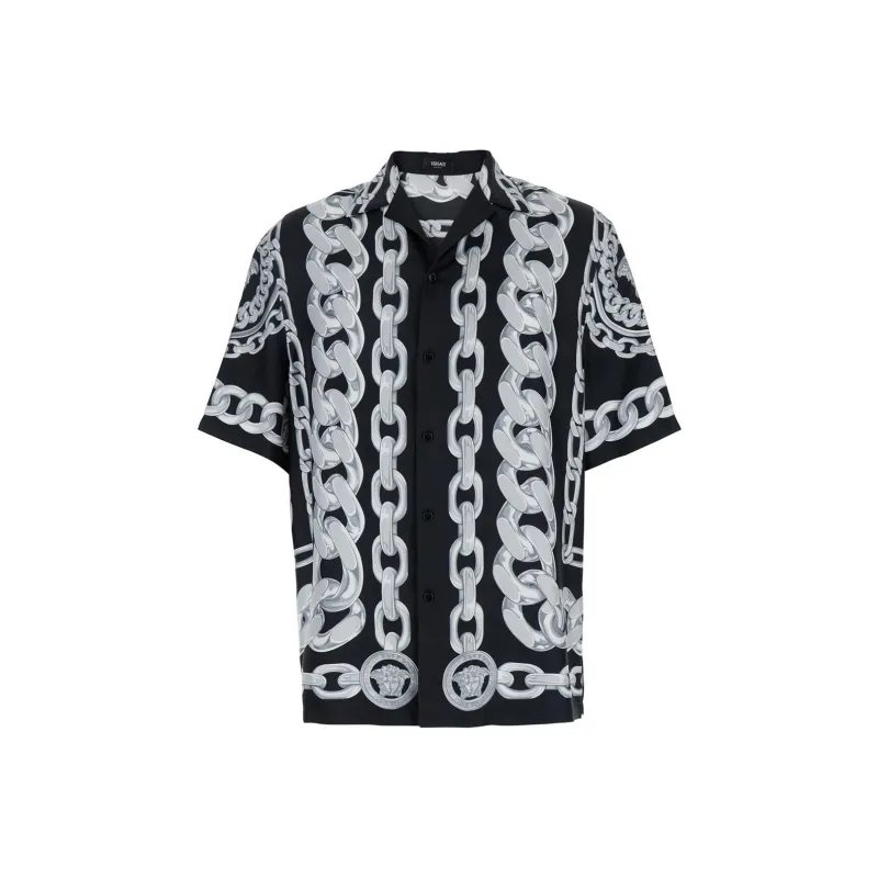 VERSACE Chain Link Printed Short Sleeved Shirt-0