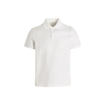SAINT LAURENT Cassandre Logo Embroidered Polo Shirt