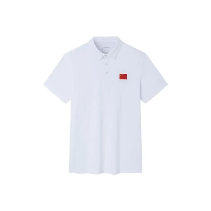 ANTA Champion All Weather Series Polo Shirts Men Gravel White-0
