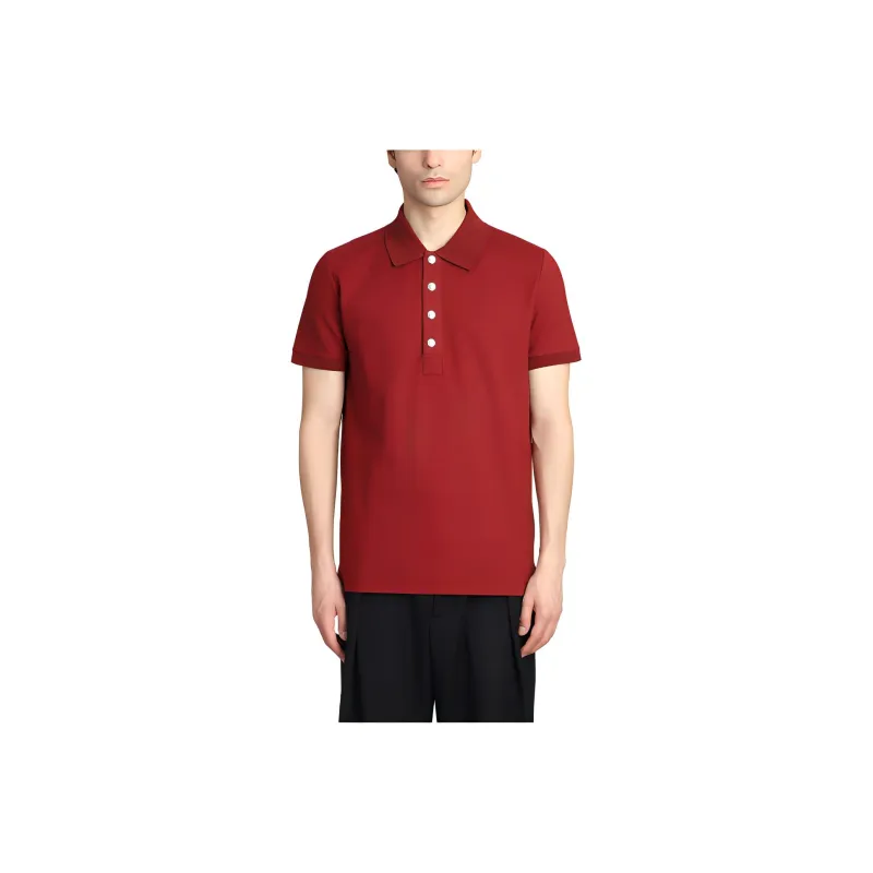 BALMAIN Monogram pattern Piqué Polo Shirt-0