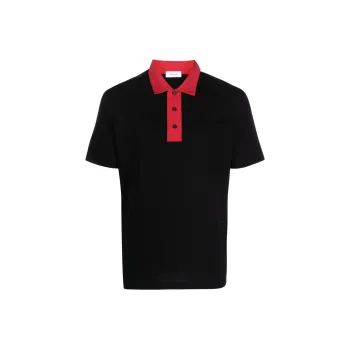 Ferragamo Contrasting-collar Cotton Polo Shirt
