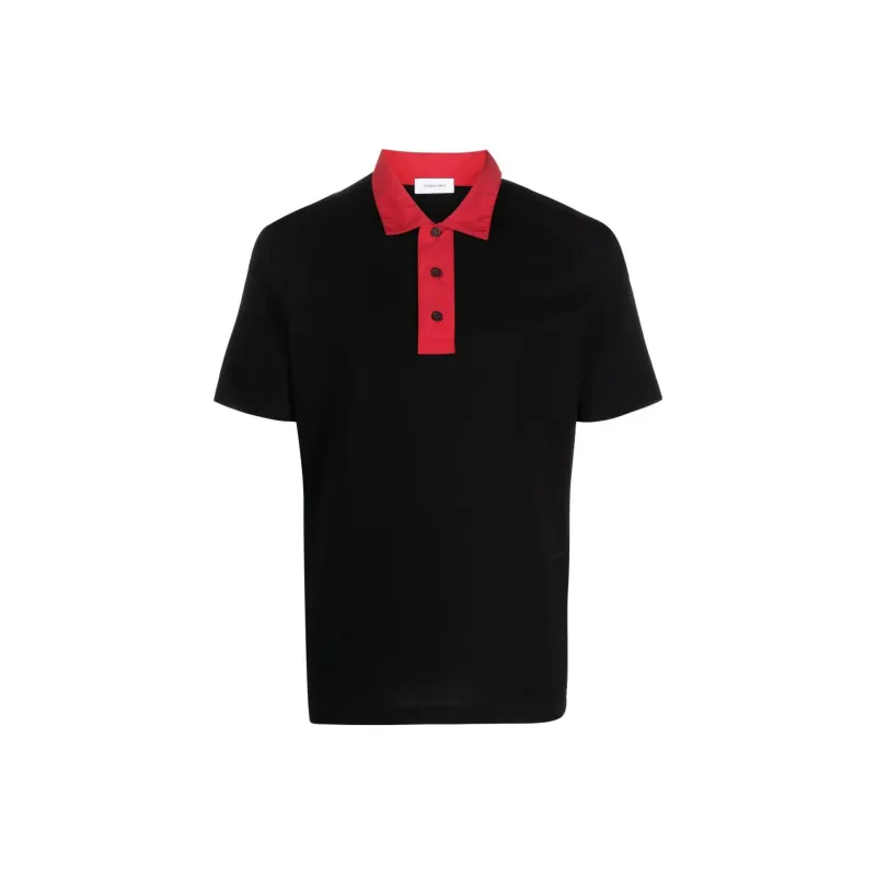 Ferragamo Contrasting-collar Cotton Polo Shirt-0