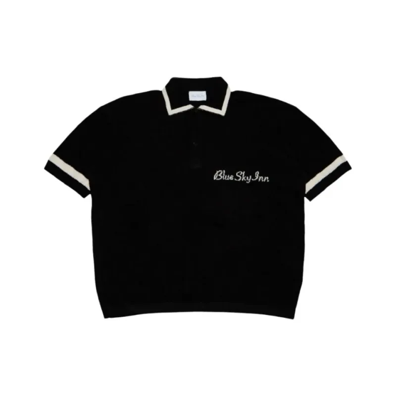Blue Sky Inn Logo jacquard Polo Top-0