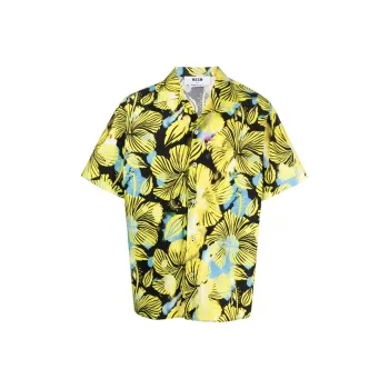 MSGM Shirts Men Fluorescent Yellow