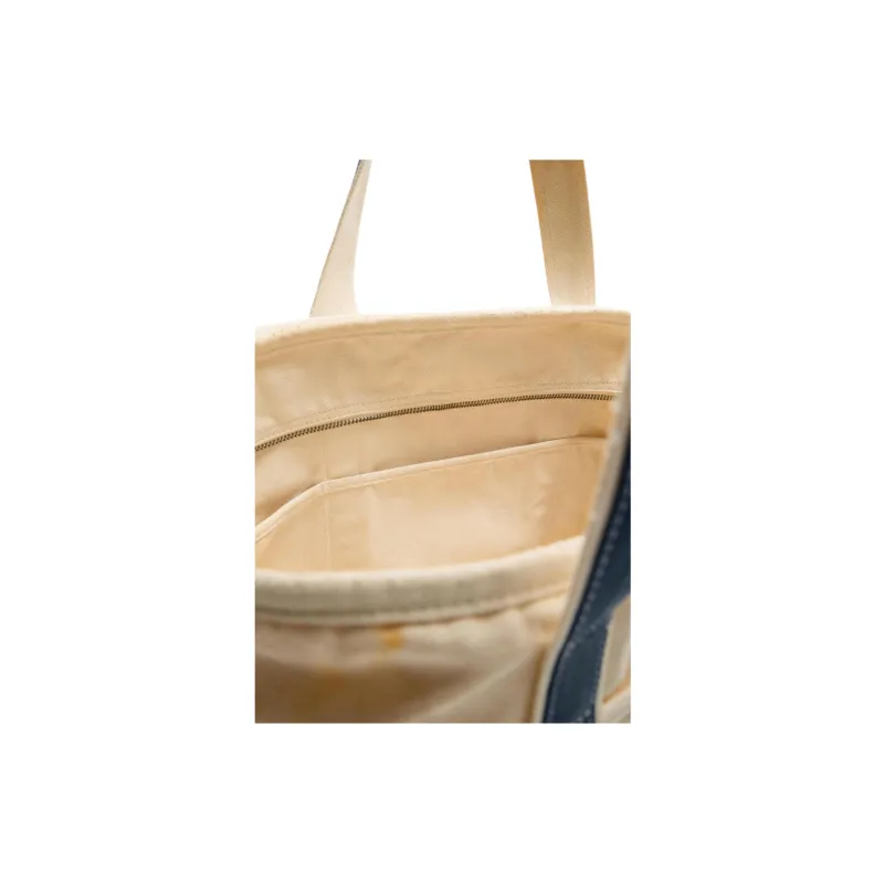ZARA Cotton Handbag Men's Light Beige Yellow-4