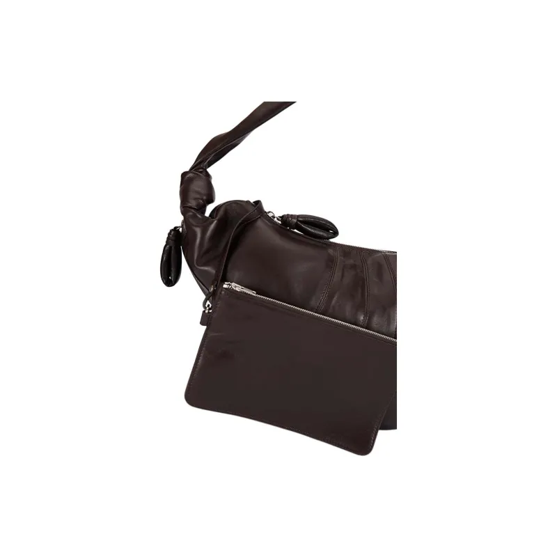 Lemaire Leather Croissant Bag Shoulder Bag Women's Dark Chocolate-3