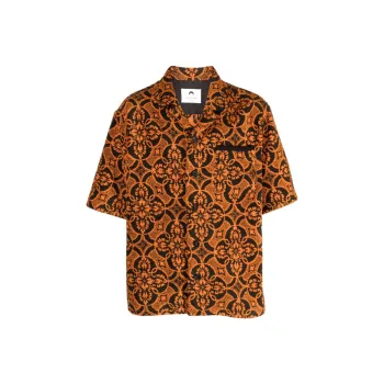 Marine Serre Oriental Towel print.short sleeve Shirt
