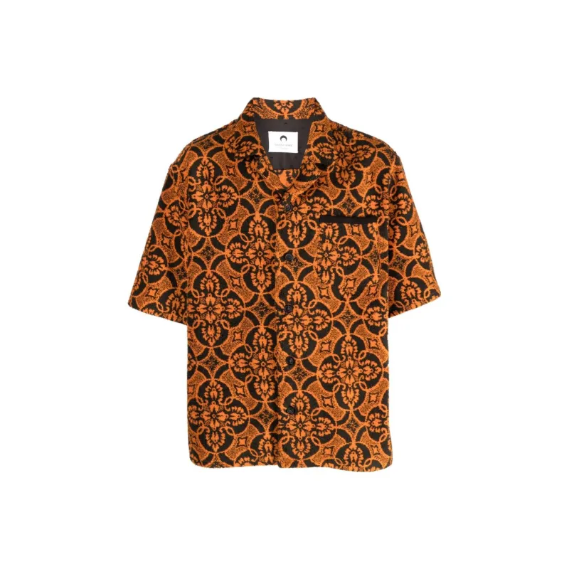 Marine Serre Oriental Towel print.short sleeve Shirt-0