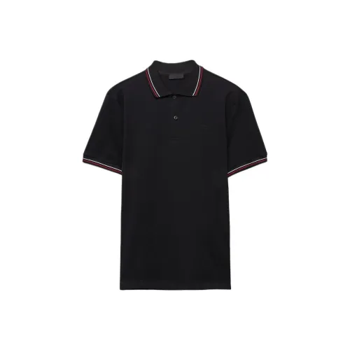 PRADA SS25 Polo Shirt Men's Black