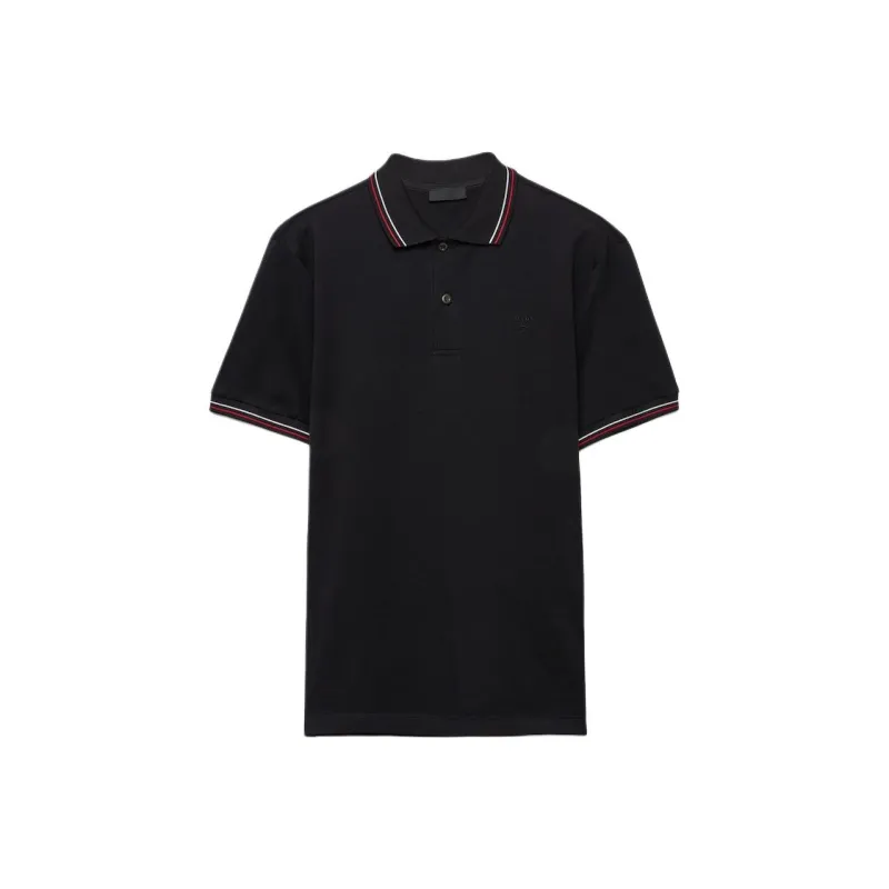 PRADA SS25 Polo Shirt Men's Black-0