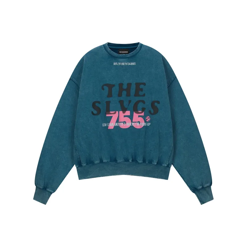 THE SALVAGES FASHION CLUB Sweatshirt Unisex Washed Blue-0