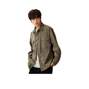 Tonlion Shirts Men Army Green