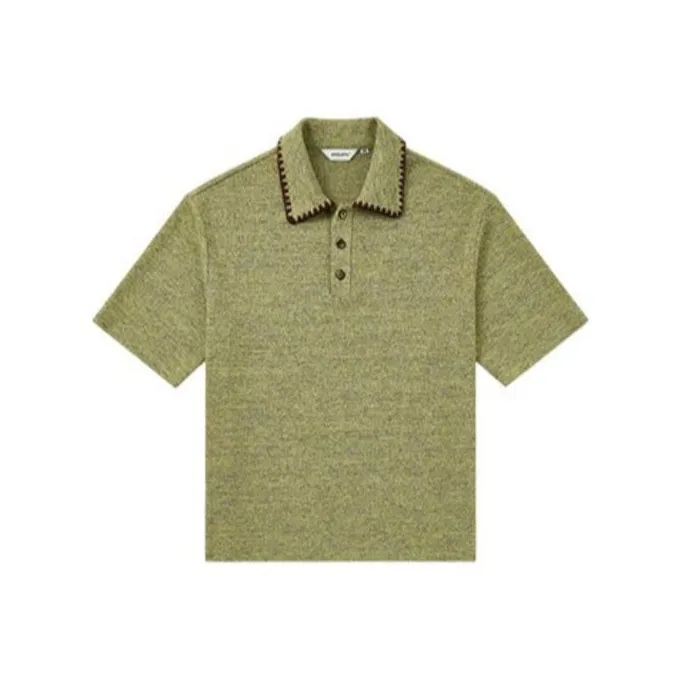 OPICLOTH Polo Shirts Unisex Floral Yarn Yellow-0