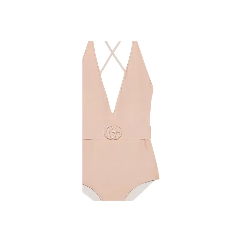 GUCCI Sparking Jersey Double G Swimsuit Ivory-3