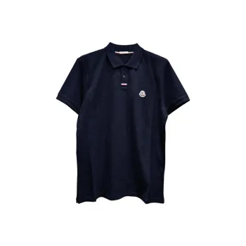 Moncler Polo Shirts Men Navy Blue