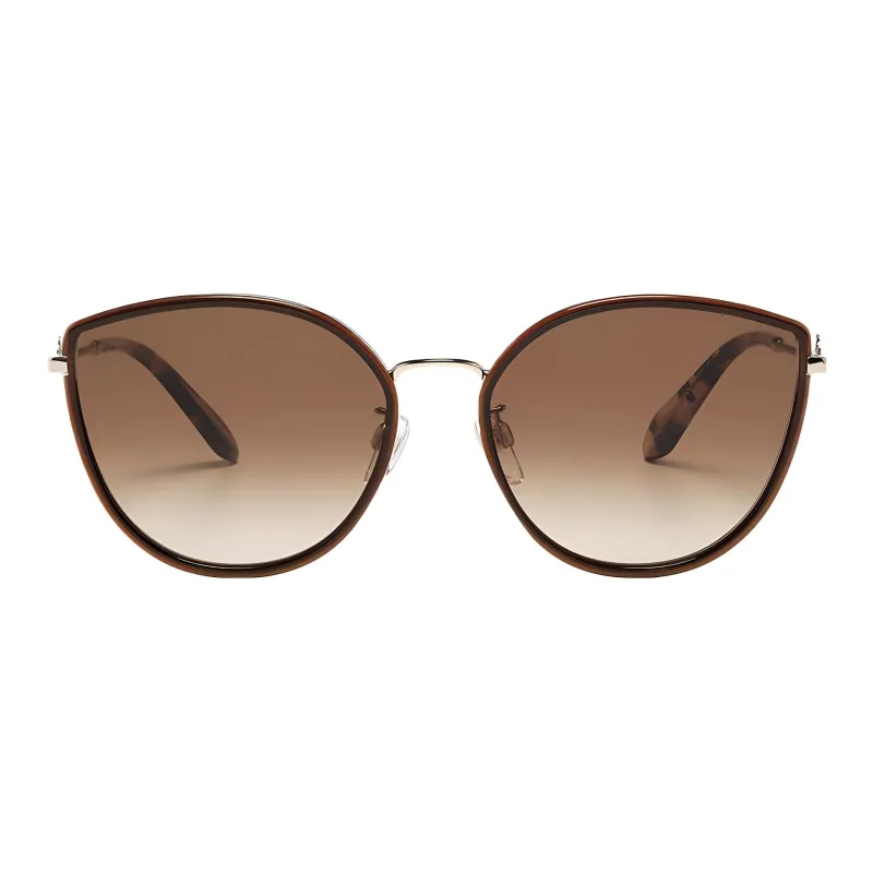 Vivienne Westwood Irregular Shape Sunglasses Women's Brown-1