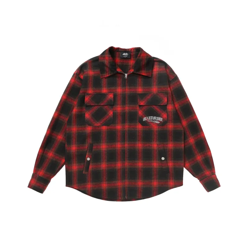 Makemore Shirt Unisex Red Black Plaid-0