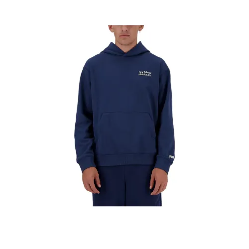 New Balance Athletics Embroidered Hoodie Sweatshirt Men's Marine Blue