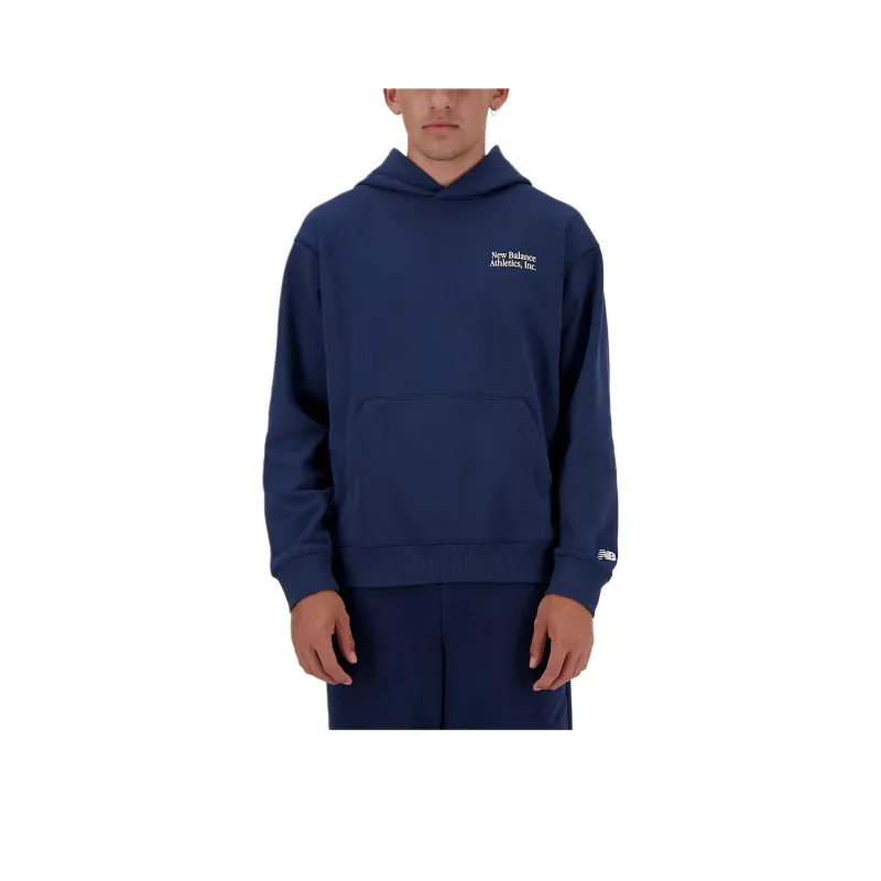 New Balance Athletics Embroidered Hoodie Sweatshirt Men's Marine Blue-0