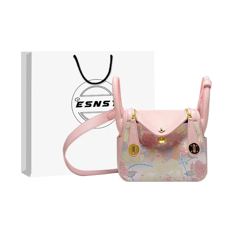 ESNSY Silk Blend Fabric Shoulder Bag Regular Women's Pink-0